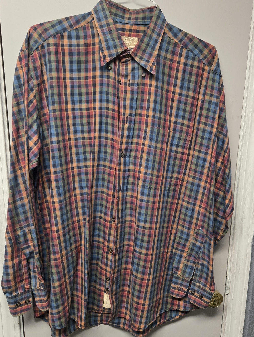 Large Gitman Gold Multi-Color Men's Shirt